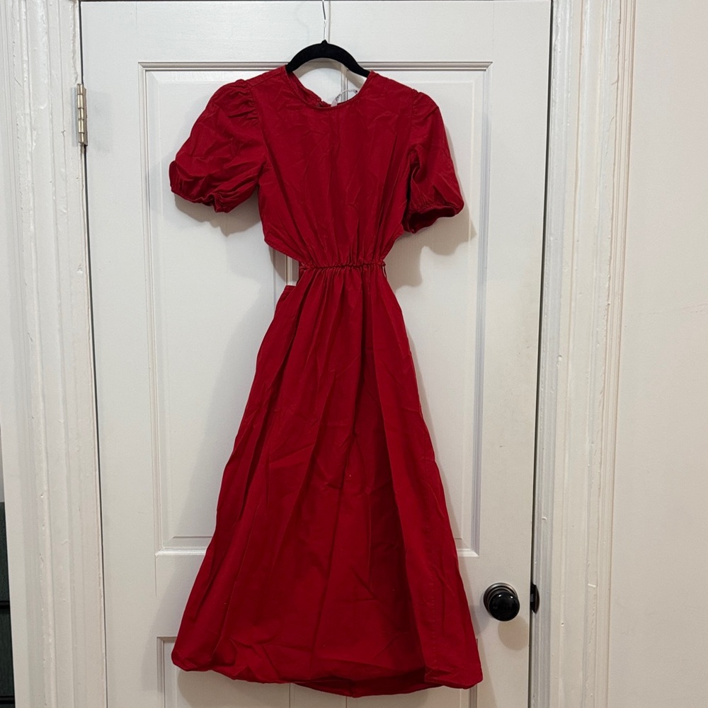 Zara Elegant Red Midi Dress